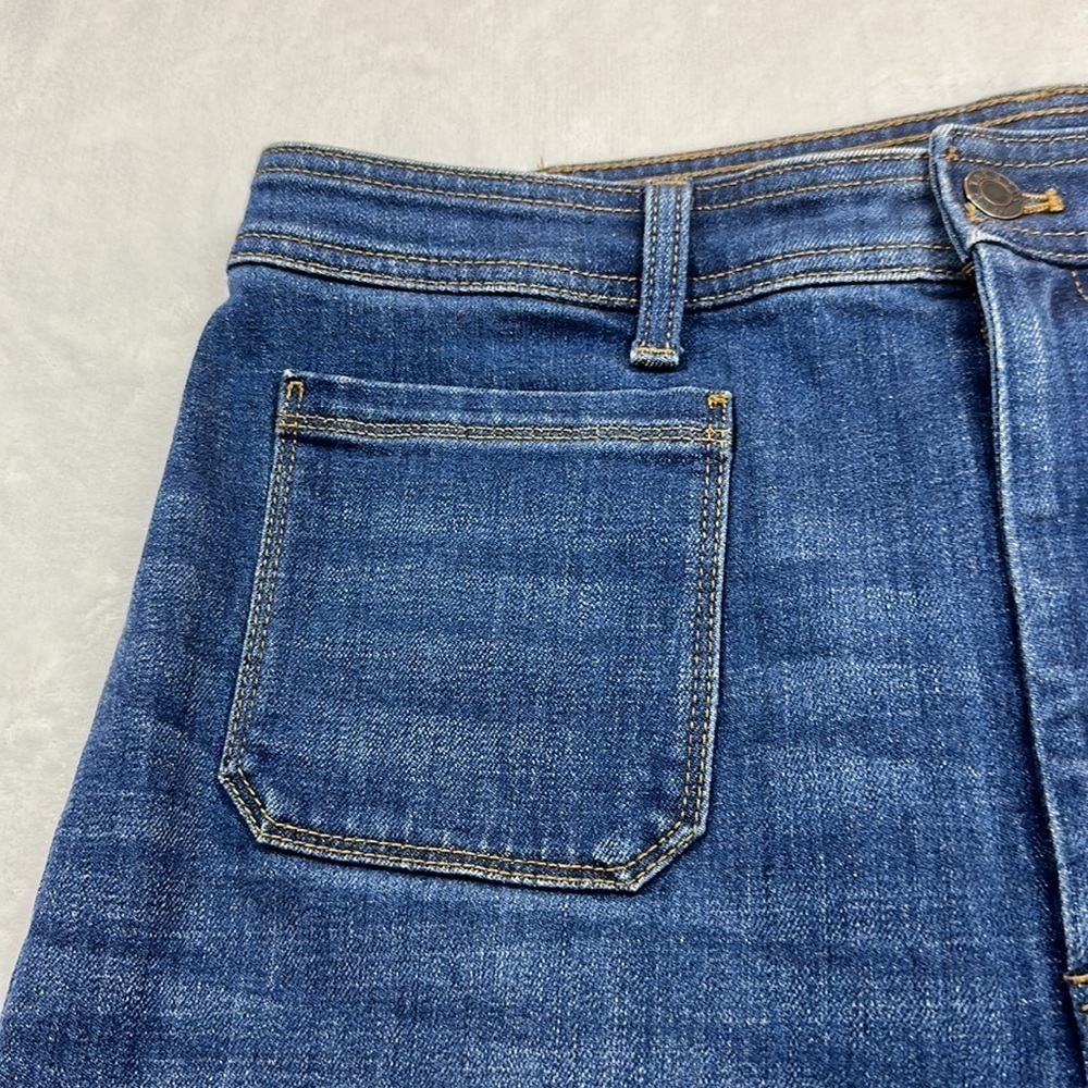 Talbots Flawless High-Waist Wise Crop Denim Patch Front Pocket Crop Jean Size 12 - Picture 7 of 11